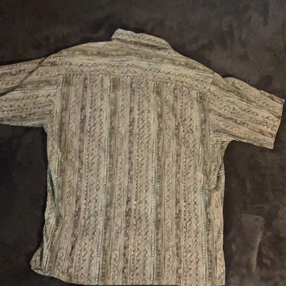 Tori Richard Funky green pattern men’s large casual button down - Picture 2 of 4